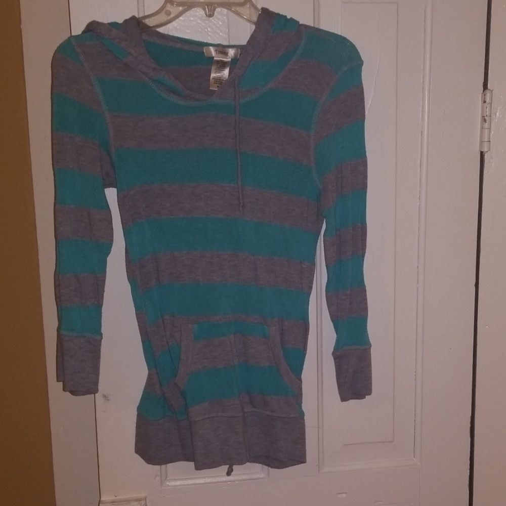 Grey/Blue stripe hoodie